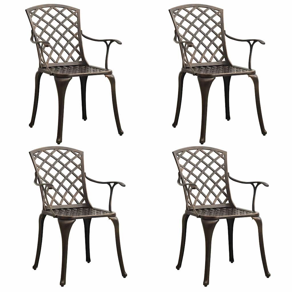 vidaXL 5 Piece Bistro Set Cast Aluminium Bronze 3