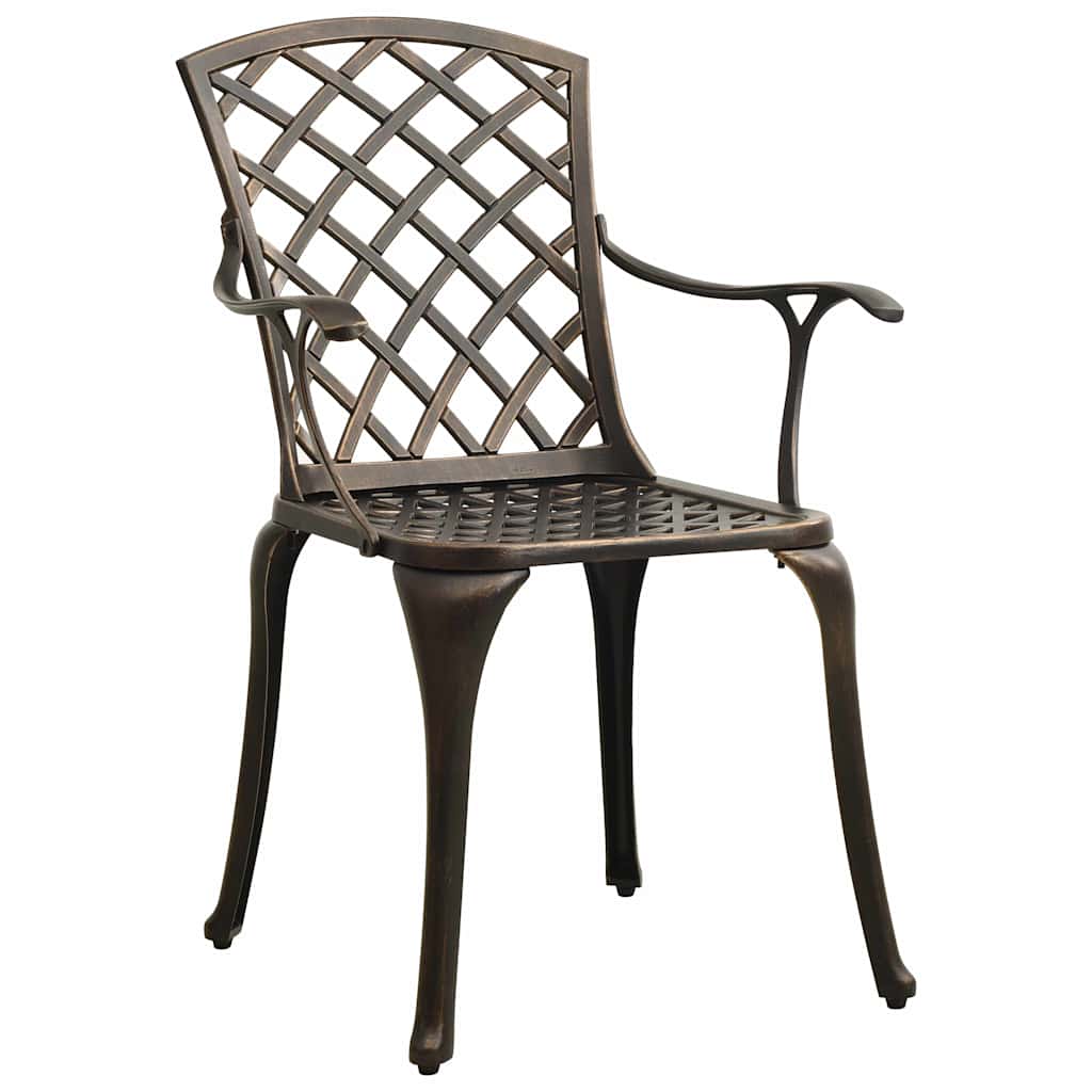 vidaXL 5 Piece Bistro Set Cast Aluminium Bronze 4