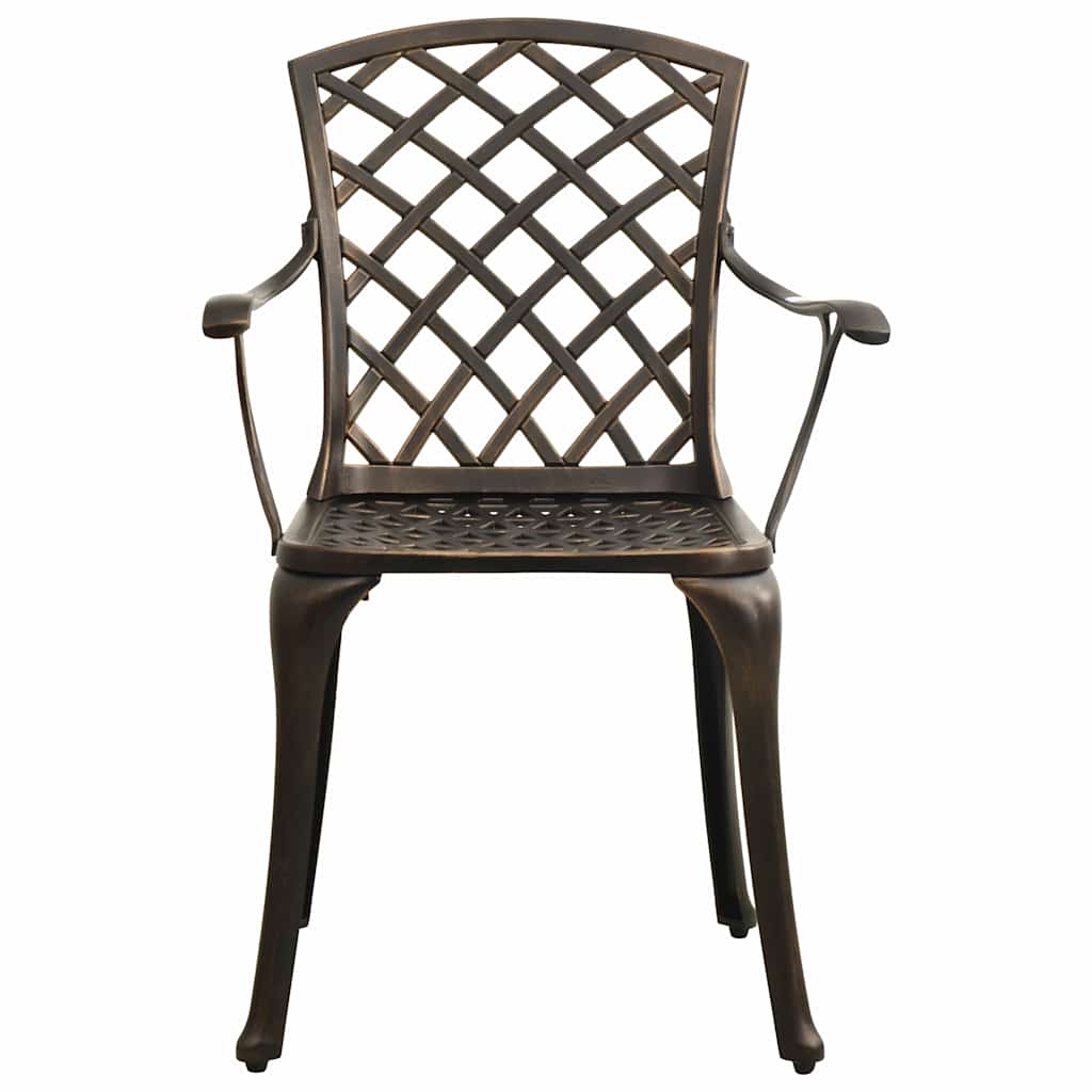 vidaXL 5 Piece Bistro Set Cast Aluminium Bronze 5