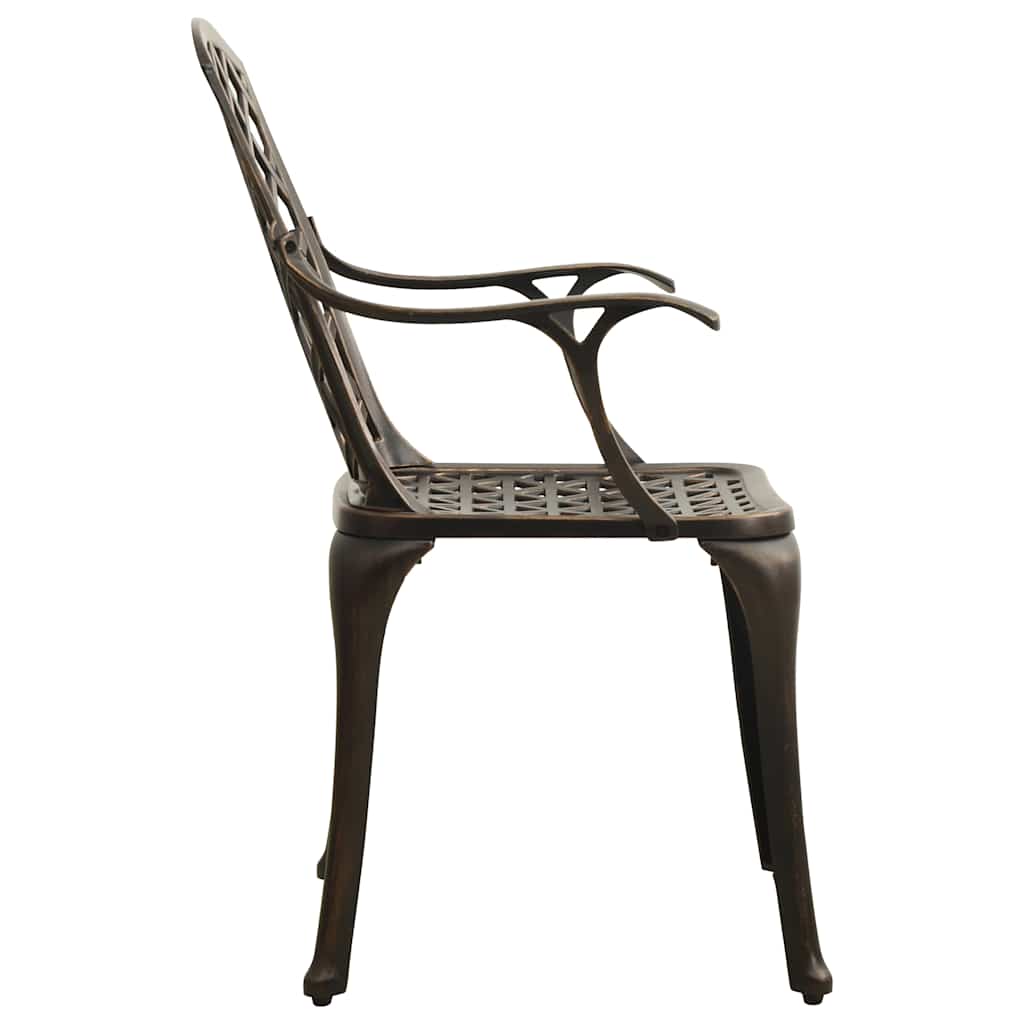 vidaXL 5 Piece Bistro Set Cast Aluminium Bronze 6