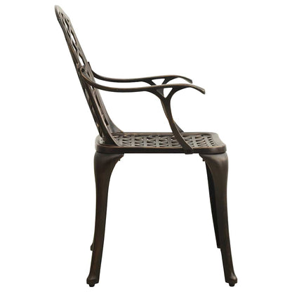 vidaXL 5 Piece Bistro Set Cast Aluminium Bronze 6