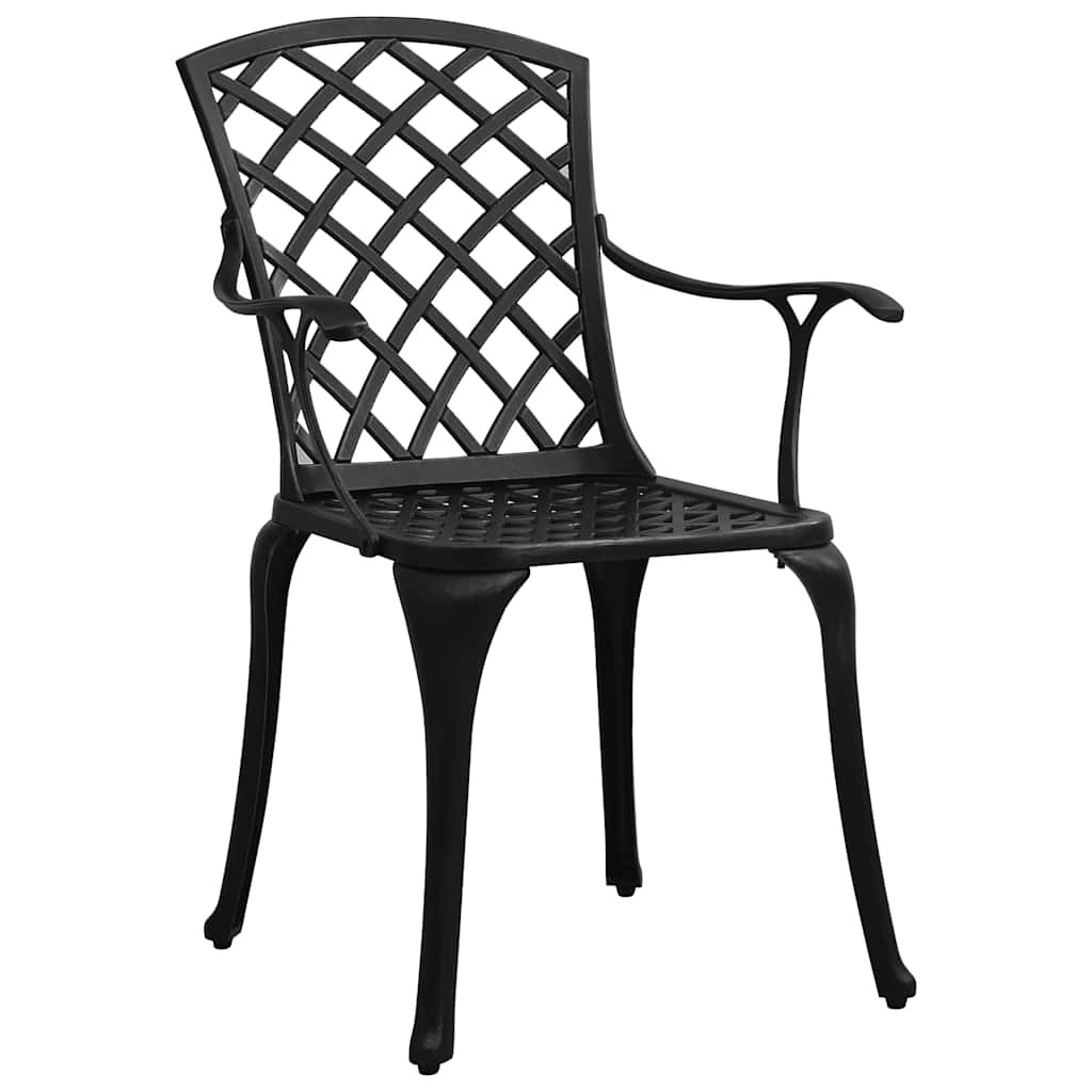 vidaXL 5 Piece Bistro Set Cast Aluminium Black 4