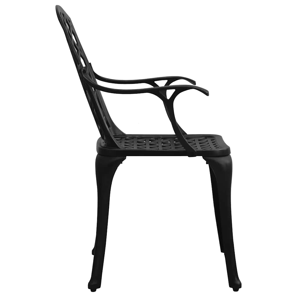 vidaXL 5 Piece Bistro Set Cast Aluminium Black 6