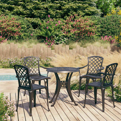 vidaXL 5 Piece Bistro Set Cast Aluminium Black 1