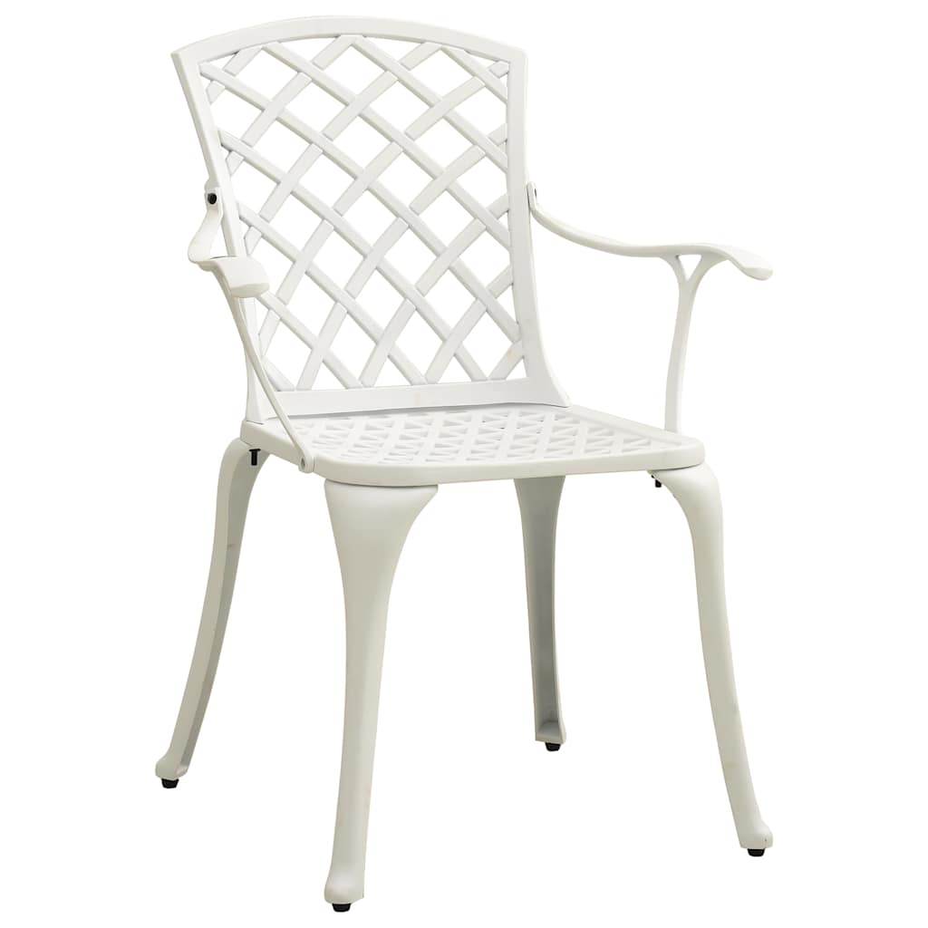 vidaXL 5 Piece Bistro Set Cast Aluminium White 4