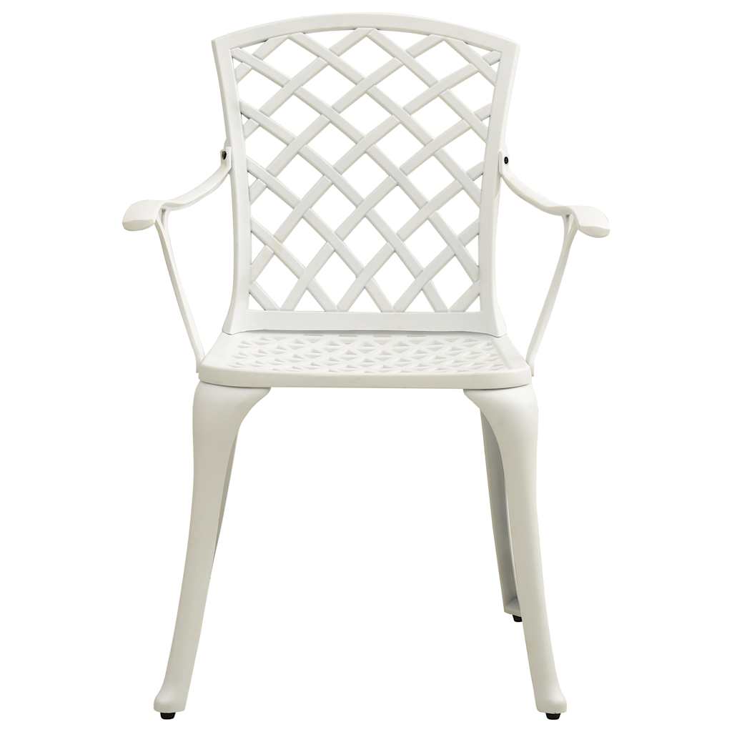 vidaXL 5 Piece Bistro Set Cast Aluminium White 5