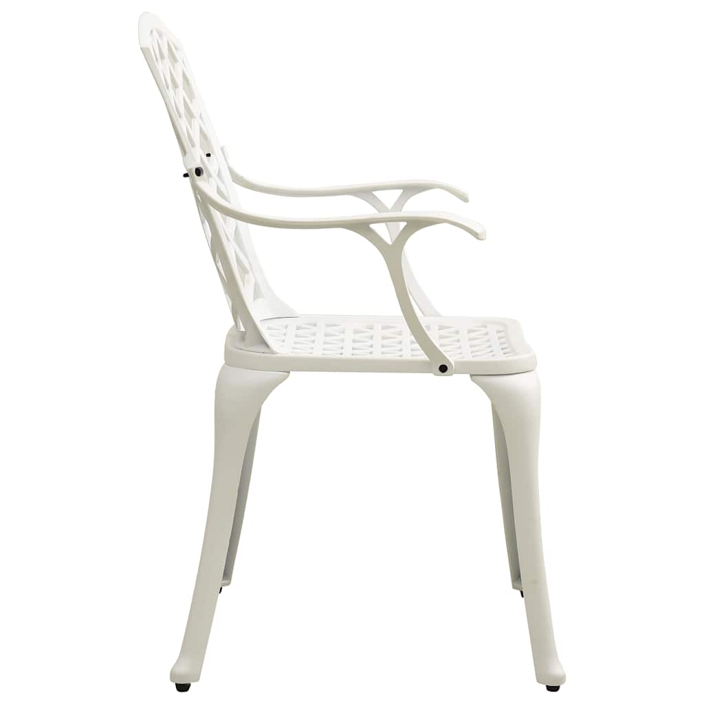 vidaXL 5 Piece Bistro Set Cast Aluminium White 6