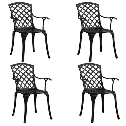 vidaXL 5 Piece Bistro Set Cast Aluminium Black 3