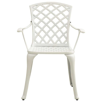 vidaXL 5 Piece Bistro Set Cast Aluminium White 5