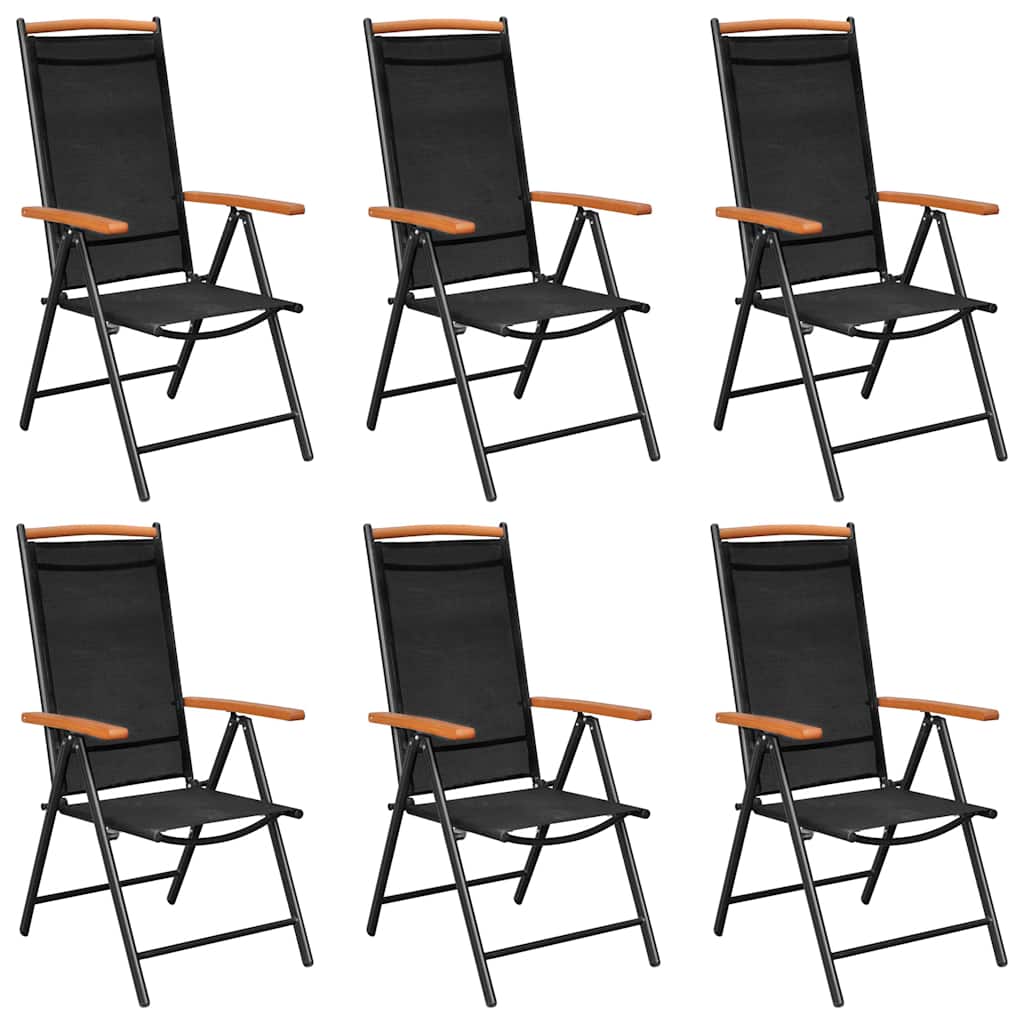 vidaXL 7 Piece Garden Dining Set Aluminium Black 2