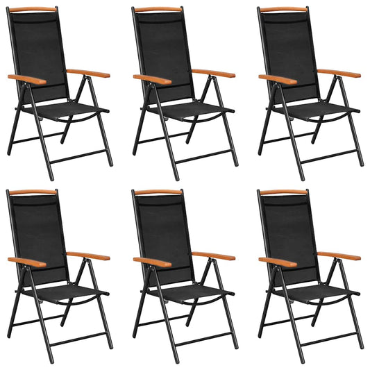 vidaXL 7 Piece Garden Dining Set Aluminium Black 2