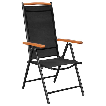 vidaXL 7 Piece Garden Dining Set Aluminium Black 3