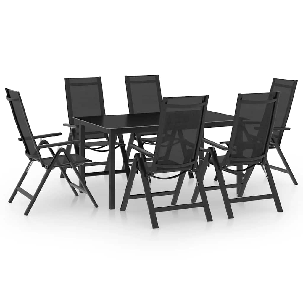 vidaXL 7 Piece Garden Dining Set Aluminium Anthracite 1
