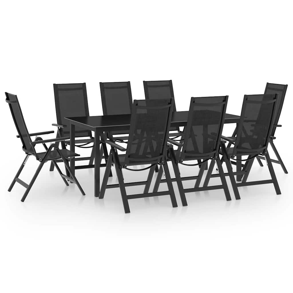 vidaXL 9 Piece Garden Dining Set Aluminium Anthracite 1