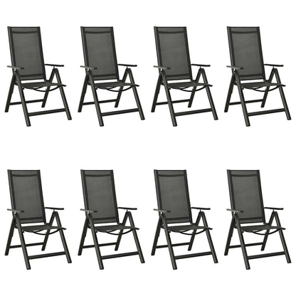 vidaXL 9 Piece Garden Dining Set Aluminium Anthracite 6