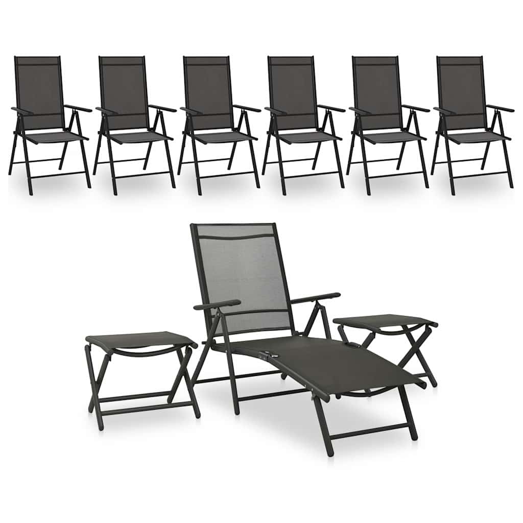 vidaXL 9 Piece Garden Lounge Set Black and Anthracite 1