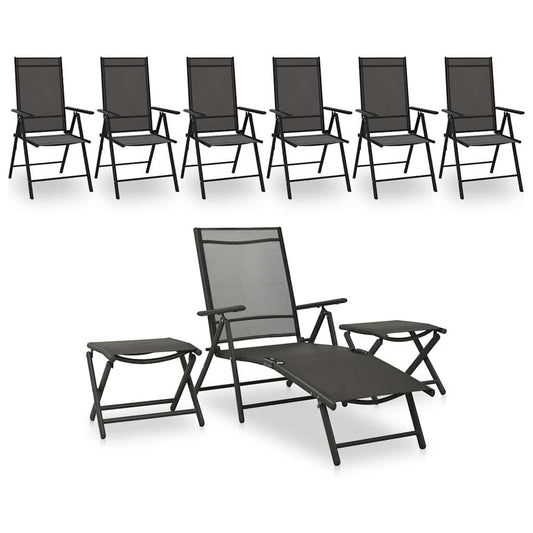 9 Piece Garden Lounge Set Black Anthracite