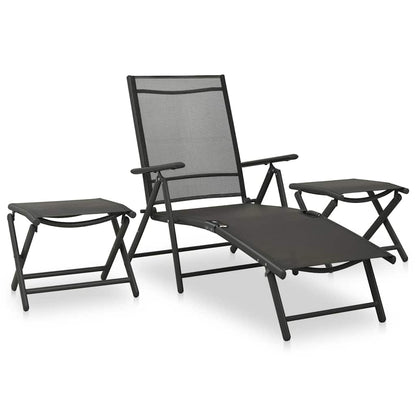 9 Piece Garden Lounge Set Black Anthracite