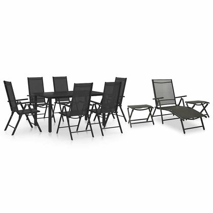 vidaXL 10 Piece Garden Dining Set Black and Anthracite 1