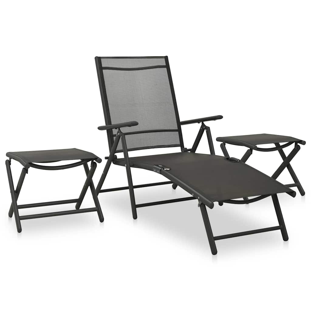 vidaXL 10 Piece Garden Dining Set Black and Anthracite 4
