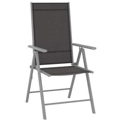 vidaXL 10 Piece Garden Dining Set Black and Silver 2