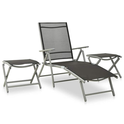 vidaXL 10 Piece Garden Dining Set Black and Silver 4