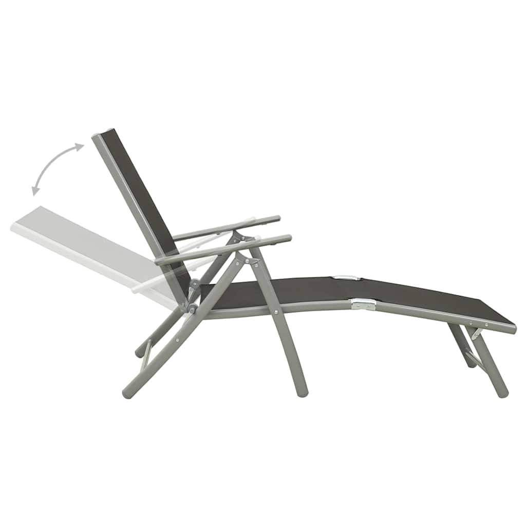 vidaXL 10 Piece Garden Dining Set Black and Silver 6