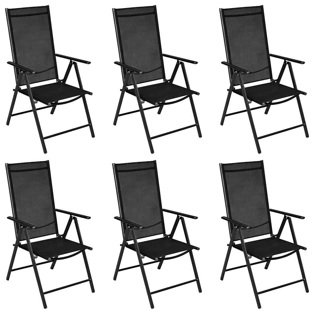 vidaXL 7 Piece Garden Dining Set Aluminium Black 2