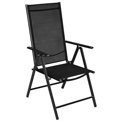 vidaXL 7 Piece Garden Dining Set Aluminium Black 3