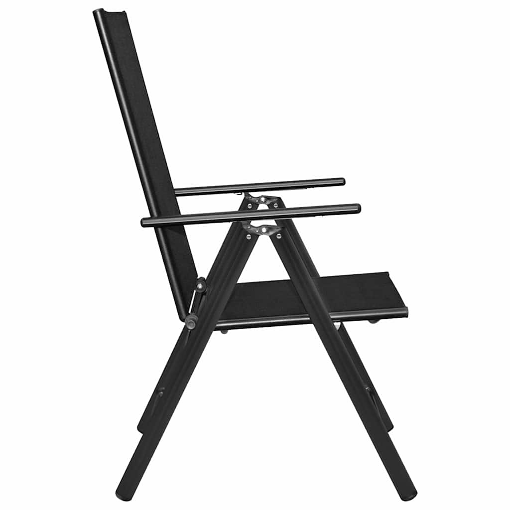 vidaXL 7 Piece Garden Dining Set Aluminium Black 4