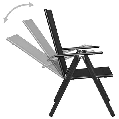 vidaXL 7 Piece Garden Dining Set Aluminium Black 5