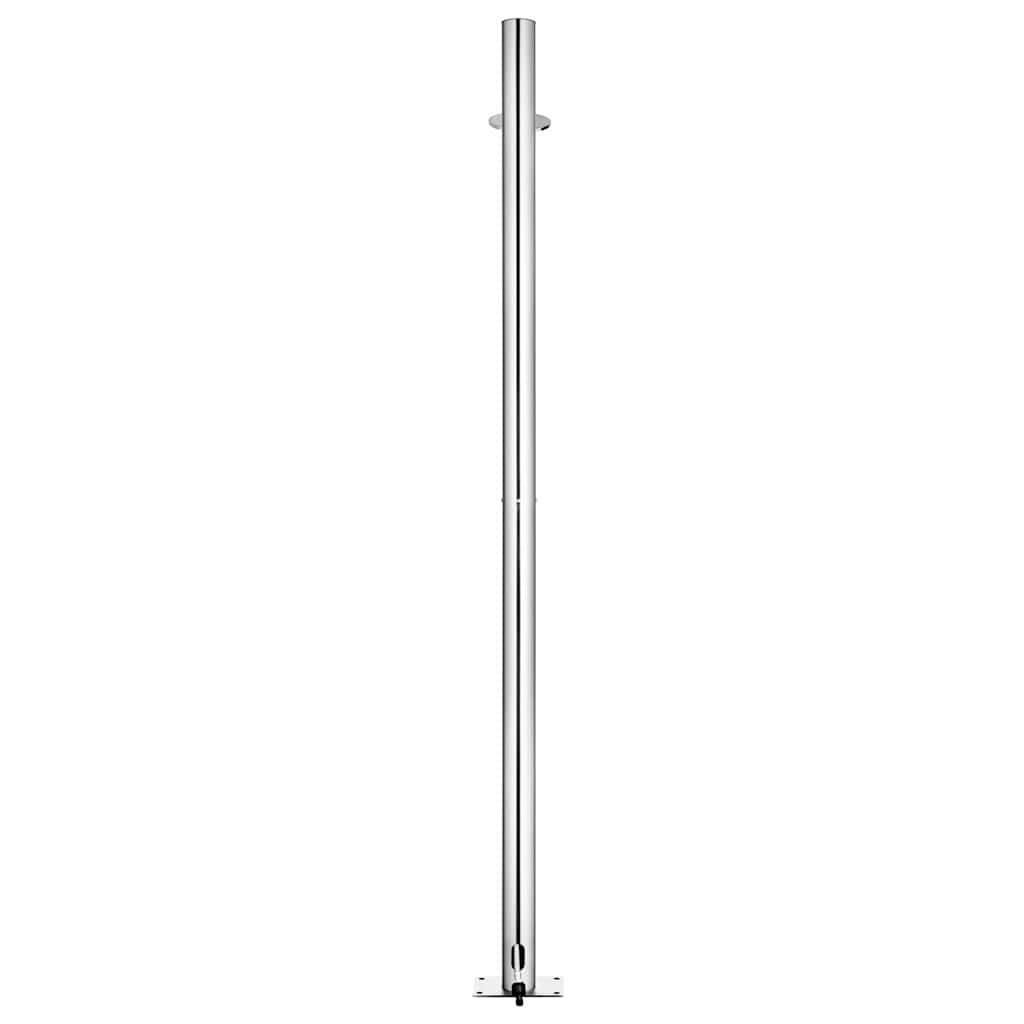 vidaXL Garden Shower | Grey, Silver | Stainless Steel, WPC | Extra Tall 6
