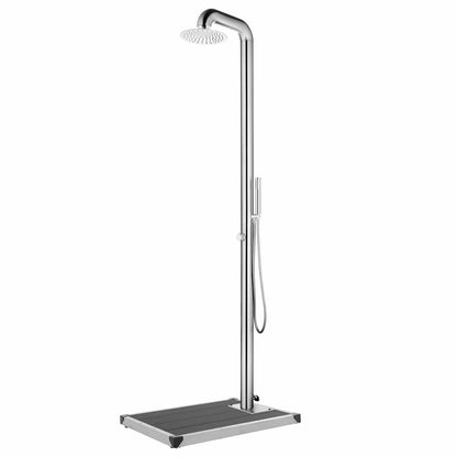 vidaXL Garden Shower with Grey Base 230 cm Stainless Steel 1