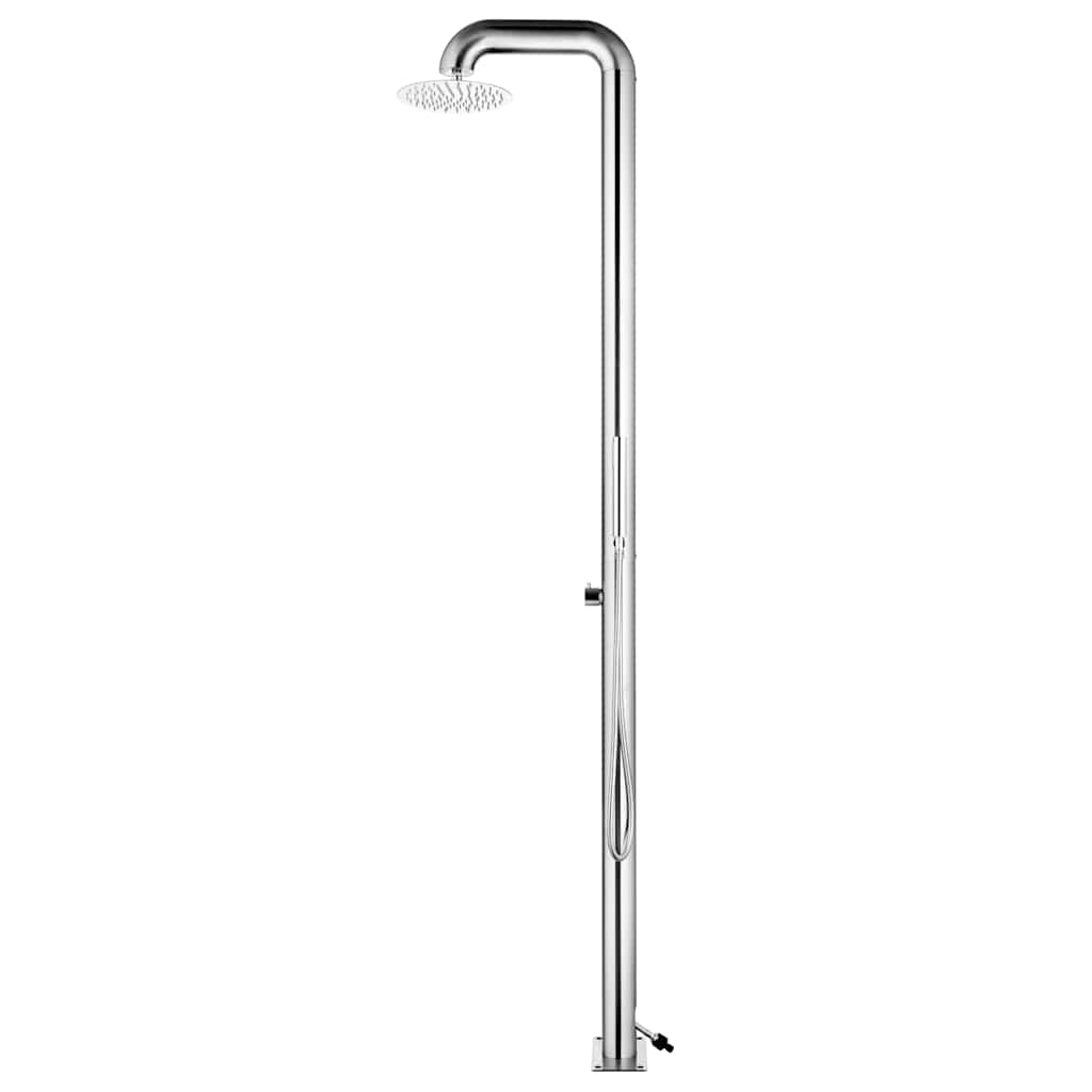 vidaXL Garden Shower with Grey Base 230 cm Stainless Steel 4