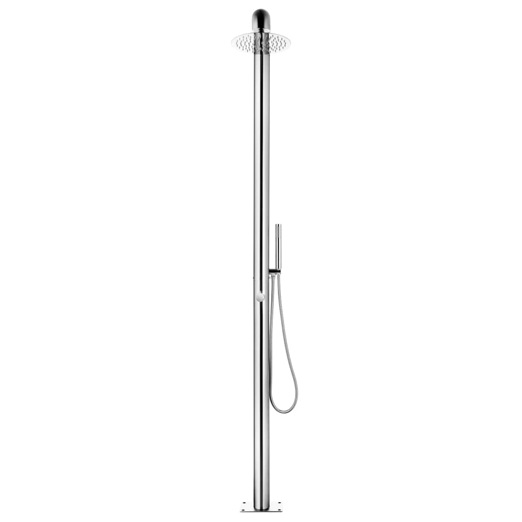 vidaXL Garden Shower with Grey Base 230 cm Stainless Steel 5