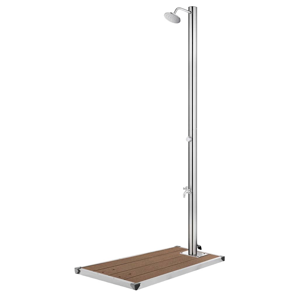vidaXL Garden Shower | Silver | Stainless Steel | Large | Durable 1