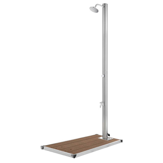 vidaXL Garden Shower | Silver | Stainless Steel | Large | Durable 1