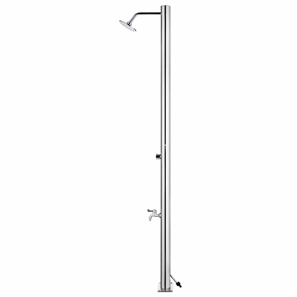 vidaXL Garden Shower | Silver | Stainless Steel | Large | Durable 5