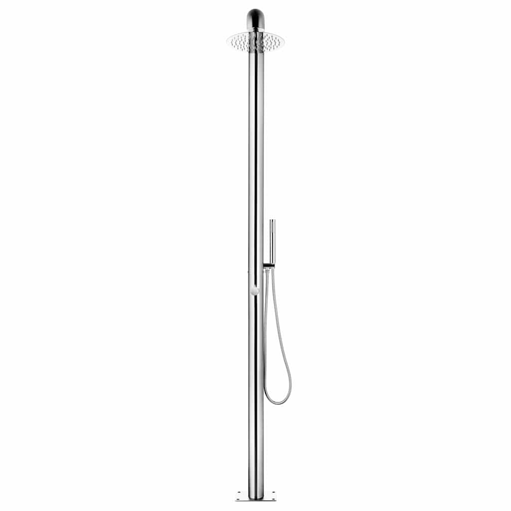 vidaXL Garden Shower with Brown Base 230 cm Stainless Steel 5