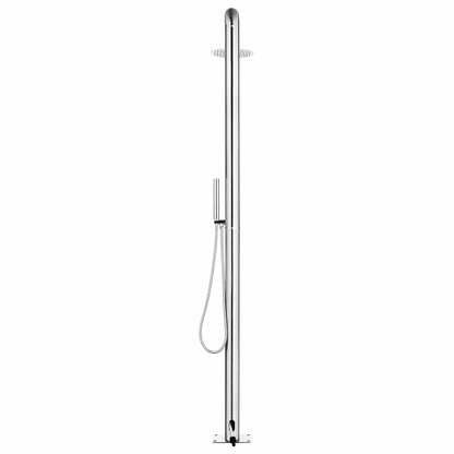 vidaXL Garden Shower with Brown Base 230 cm Stainless Steel 6