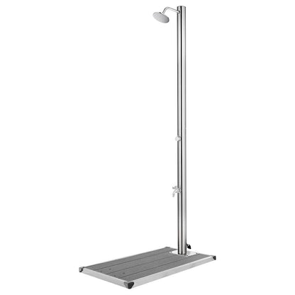Garden Shower with Base 220 cm Stainless Steel Grey 110 x 62 x 5 cm