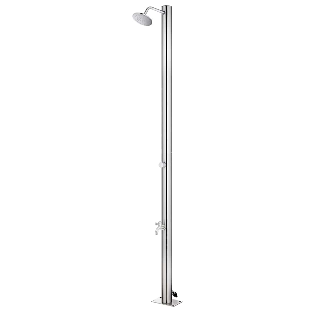 vidaXL Garden Shower | Grey | Stainless steel, WPC | Large | Durable 4