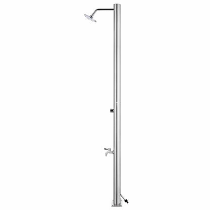 vidaXL Garden Shower | Grey | Stainless steel, WPC | Large | Durable 5