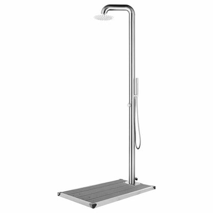 vidaXL Garden Shower with Grey Base 230 cm Stainless Steel 1