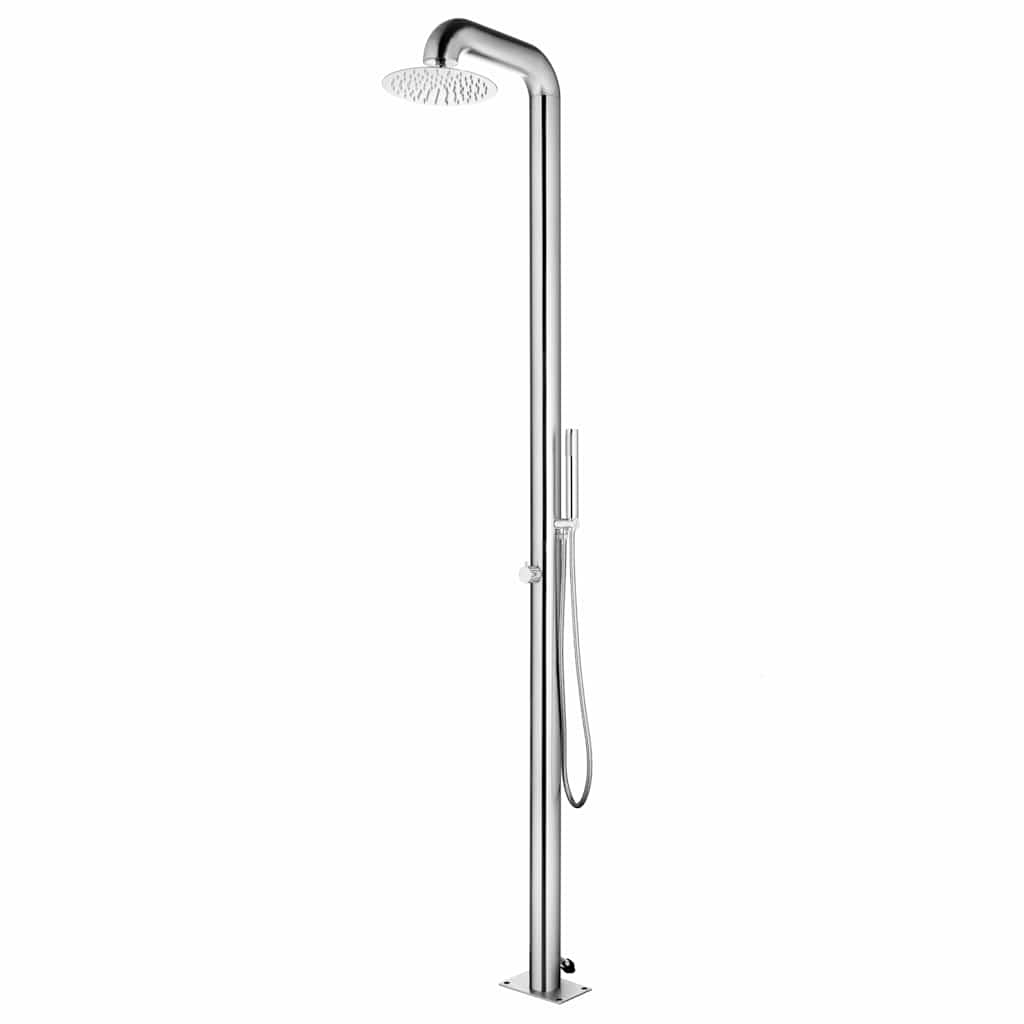 vidaXL Garden Shower with Grey Base 230 cm Stainless Steel 3