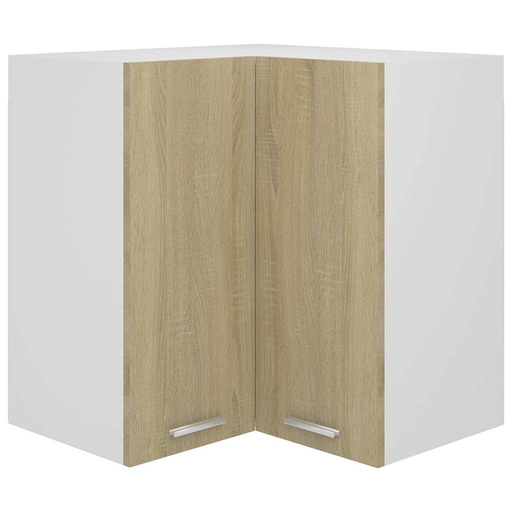 Hanging Glass Cabinet "Lyon" 40x31x60 cm Sonoma Oak 1x hanging corner cabinet 57 cm wide 60 cm high