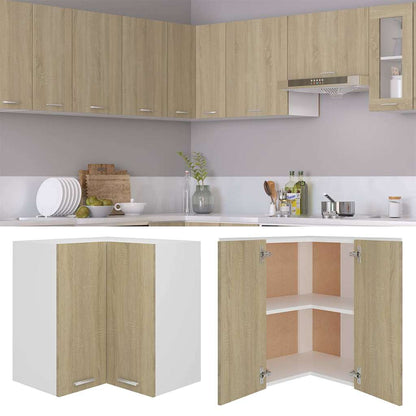 Hanging Glass Cabinet "Lyon" 40x31x60 cm Sonoma Oak 1x hanging corner cabinet 57 cm wide 60 cm high