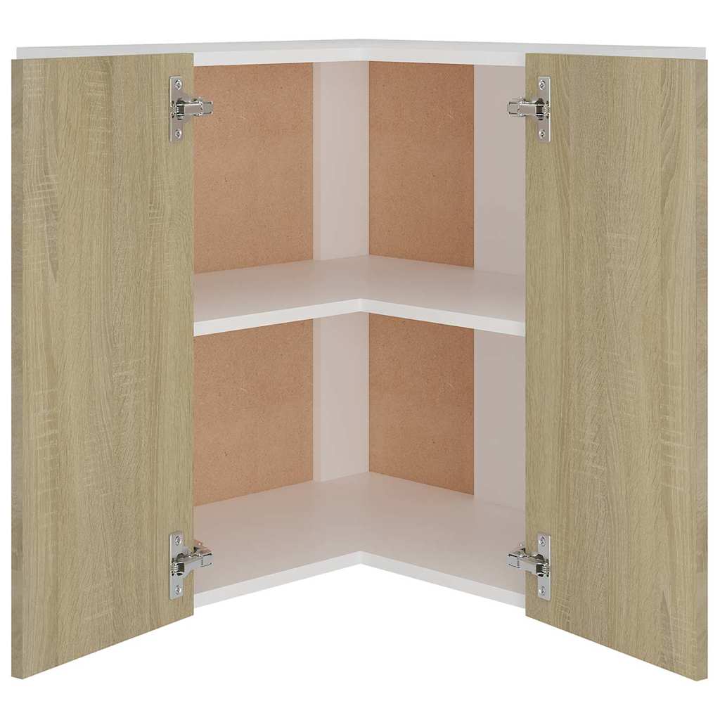 Hanging Glass Cabinet "Lyon" 40x31x60 cm Sonoma Oak 1x hanging corner cabinet 57 cm wide 60 cm high