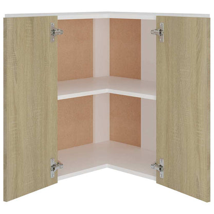 Hanging Glass Cabinet "Lyon" 40x31x60 cm Sonoma Oak 1x hanging corner cabinet 57 cm wide 60 cm high