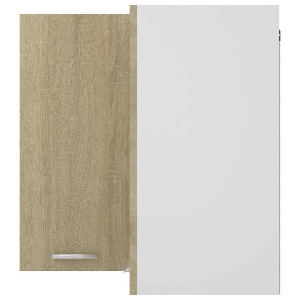 Hanging Glass Cabinet "Lyon" 40x31x60 cm Sonoma Oak 1x hanging corner cabinet 57 cm wide 60 cm high